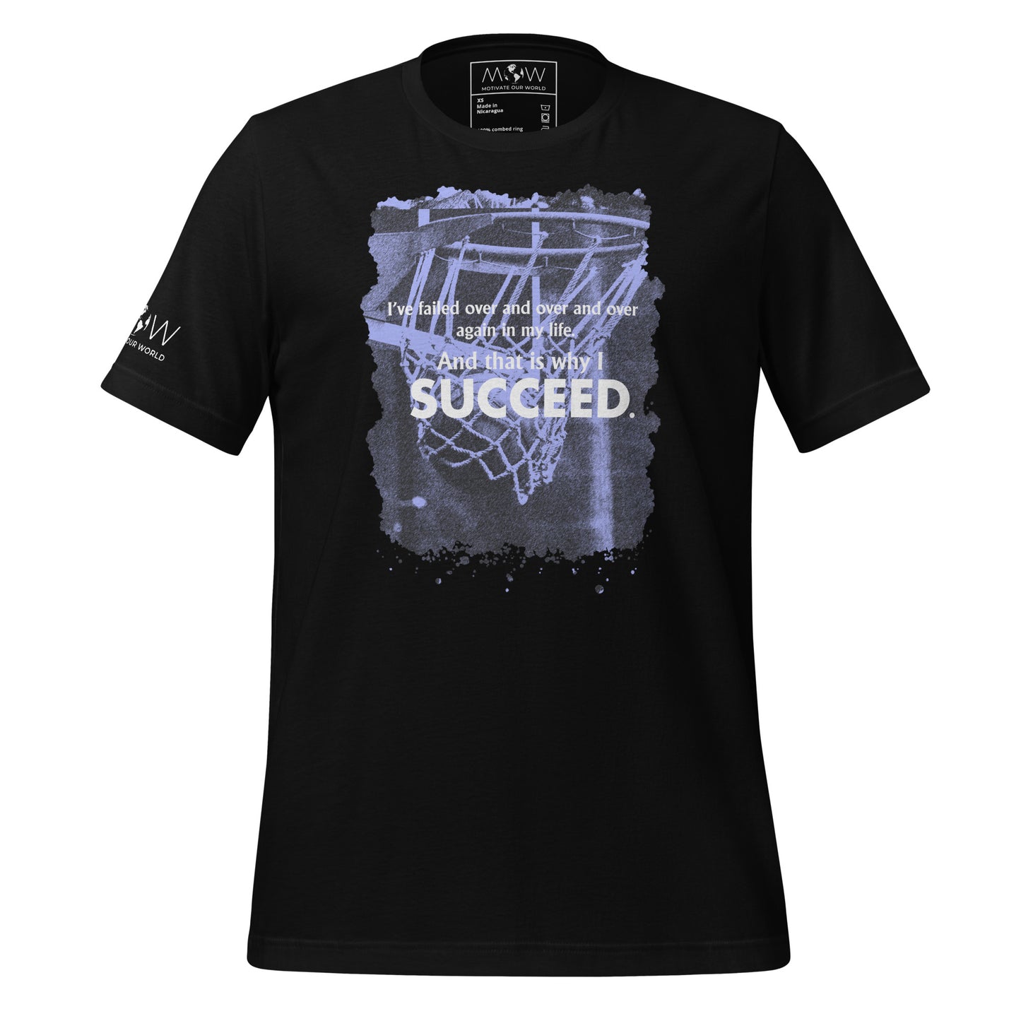 I Succeed Basketball Hoop Men's Motivational Black T-Shirt