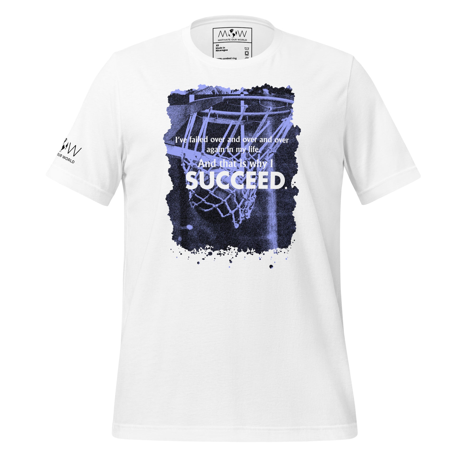 I Succeed Basketball Hoop Men's Motivational White T-Shirt