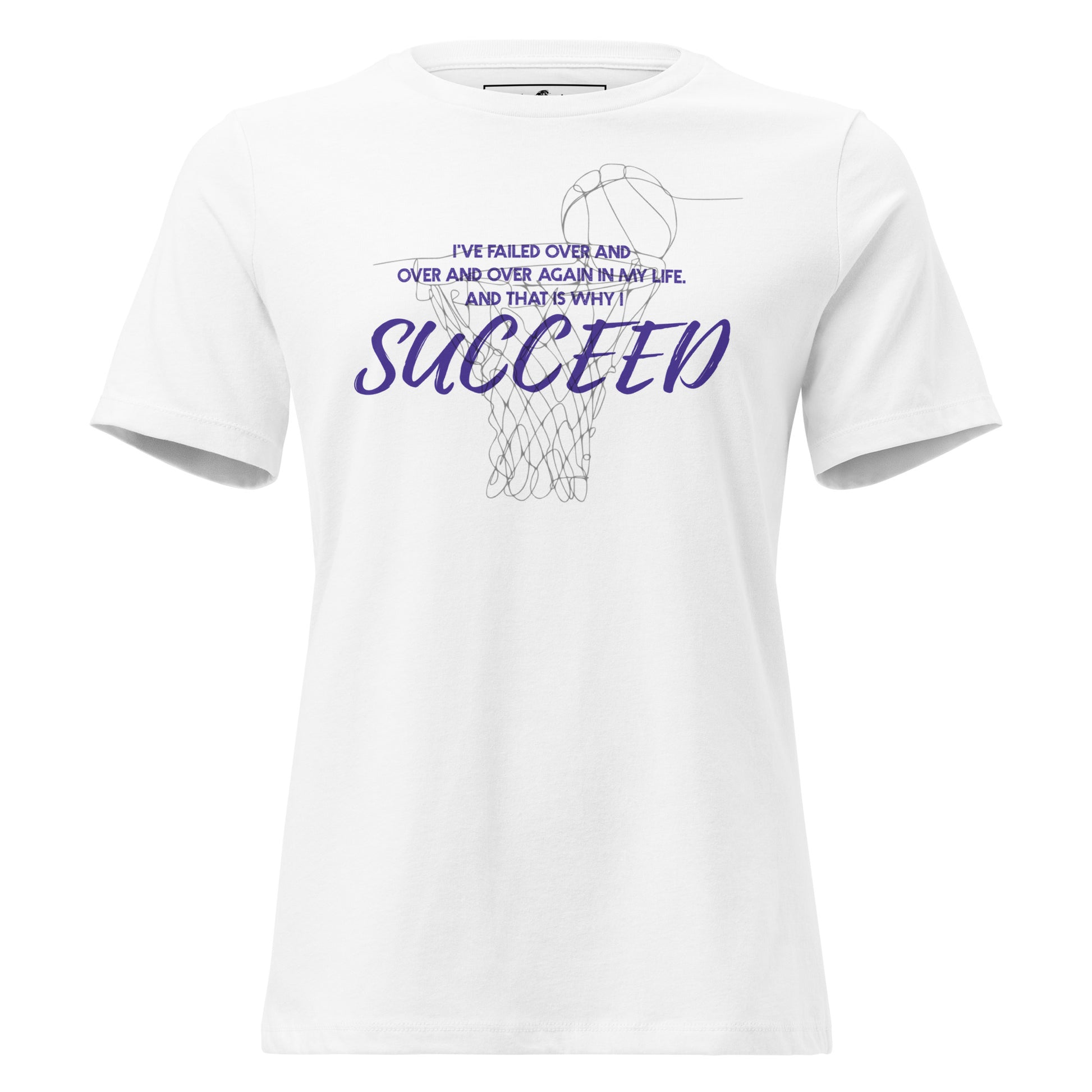 I Succeed Basketball White Motivational Women’s T-Shirt