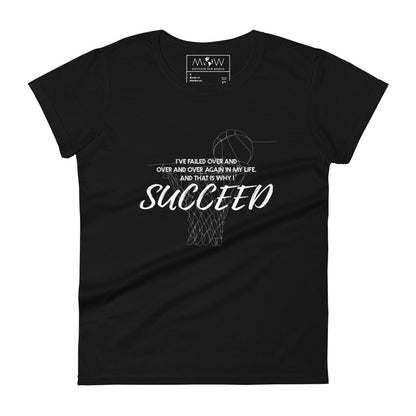 I Succeed Basketball Women’s Motivational Black T-Shirt