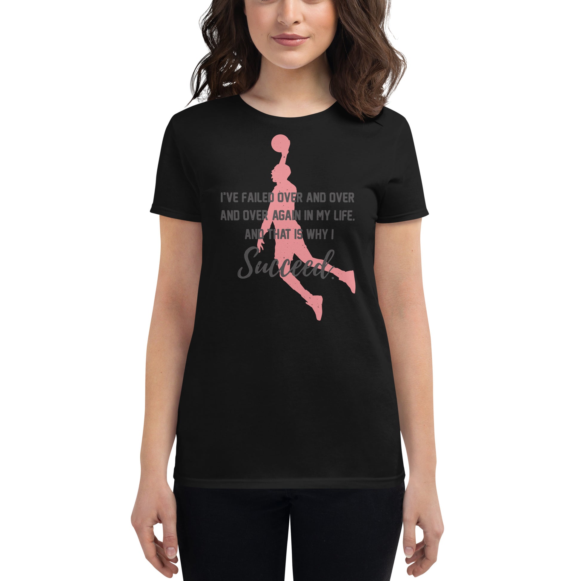 I Succeed Dunk Women’s Motivational Black T-Shirt