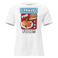 I Travel For The Food Comic White Motivational Women’s T-Shirt
