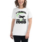 I Travel For The Food White Motivational Women’s T-Shirt Lifestyle