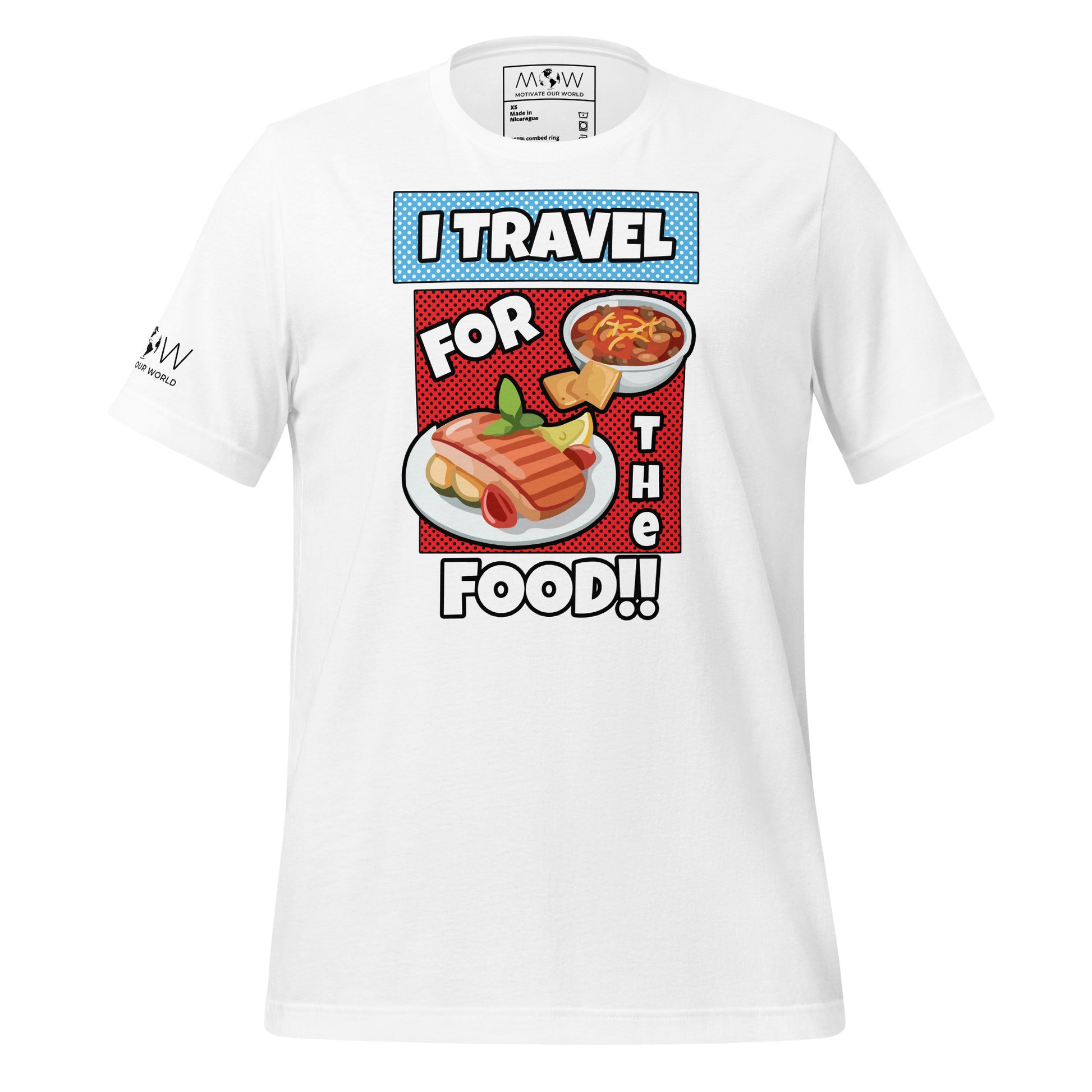 I Travel for the Food Men's Motivational White T-Shirt