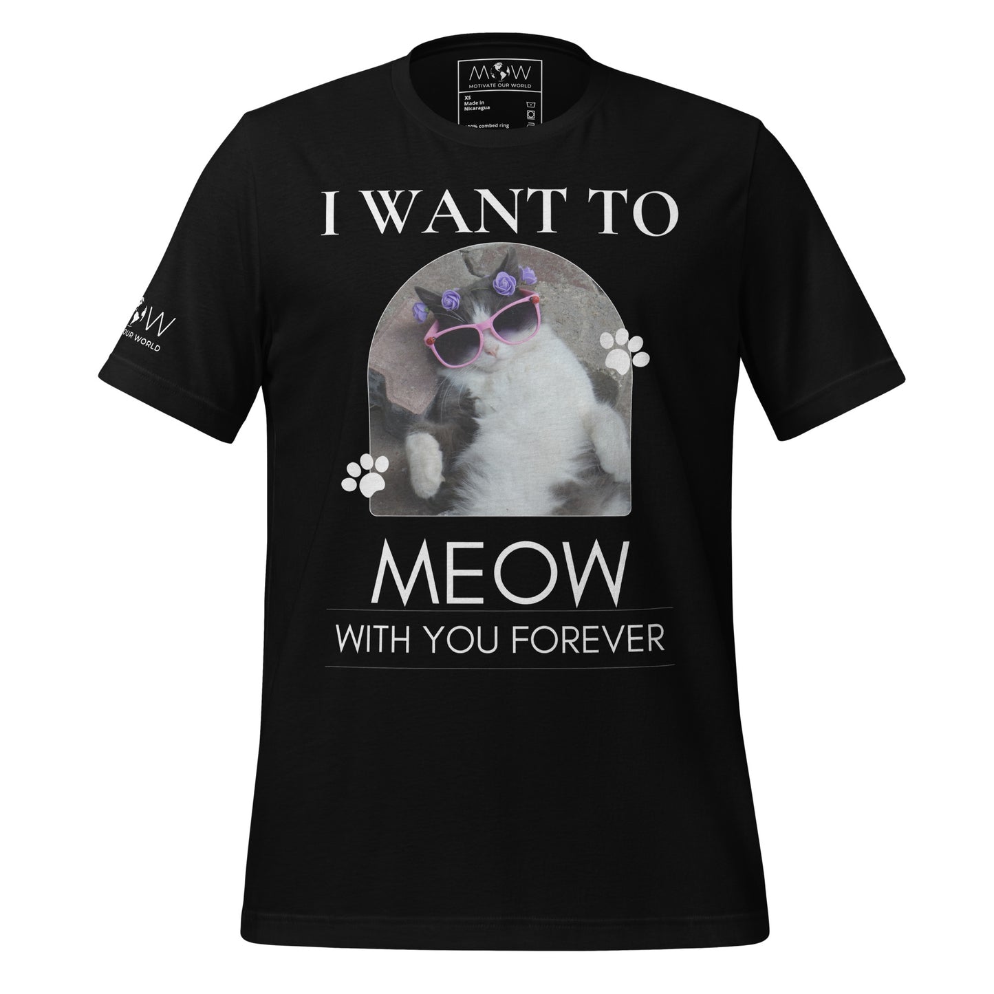 I Want to Meow with You Black Motivational Men's T-Shirt