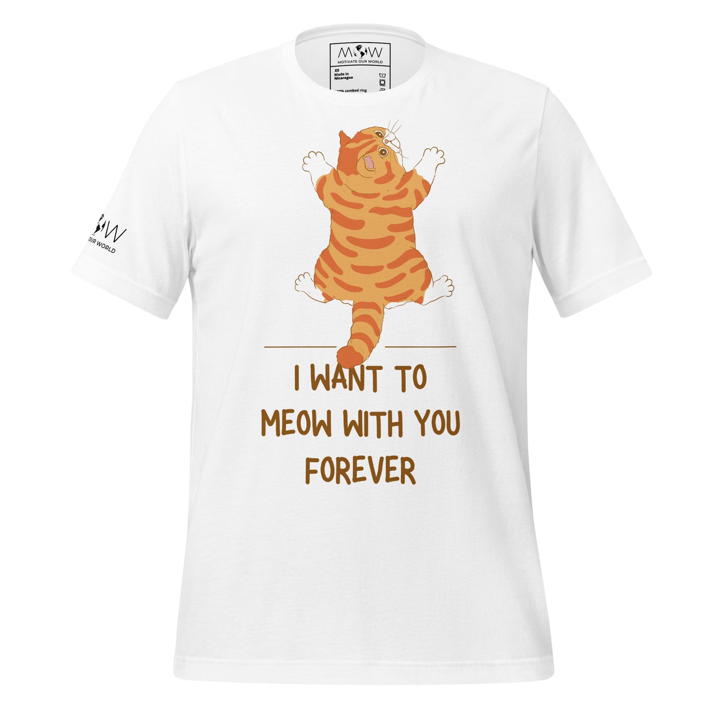 I Want to Meow with You Forever - Chonky Cat White Motivational Men's T-Shirt