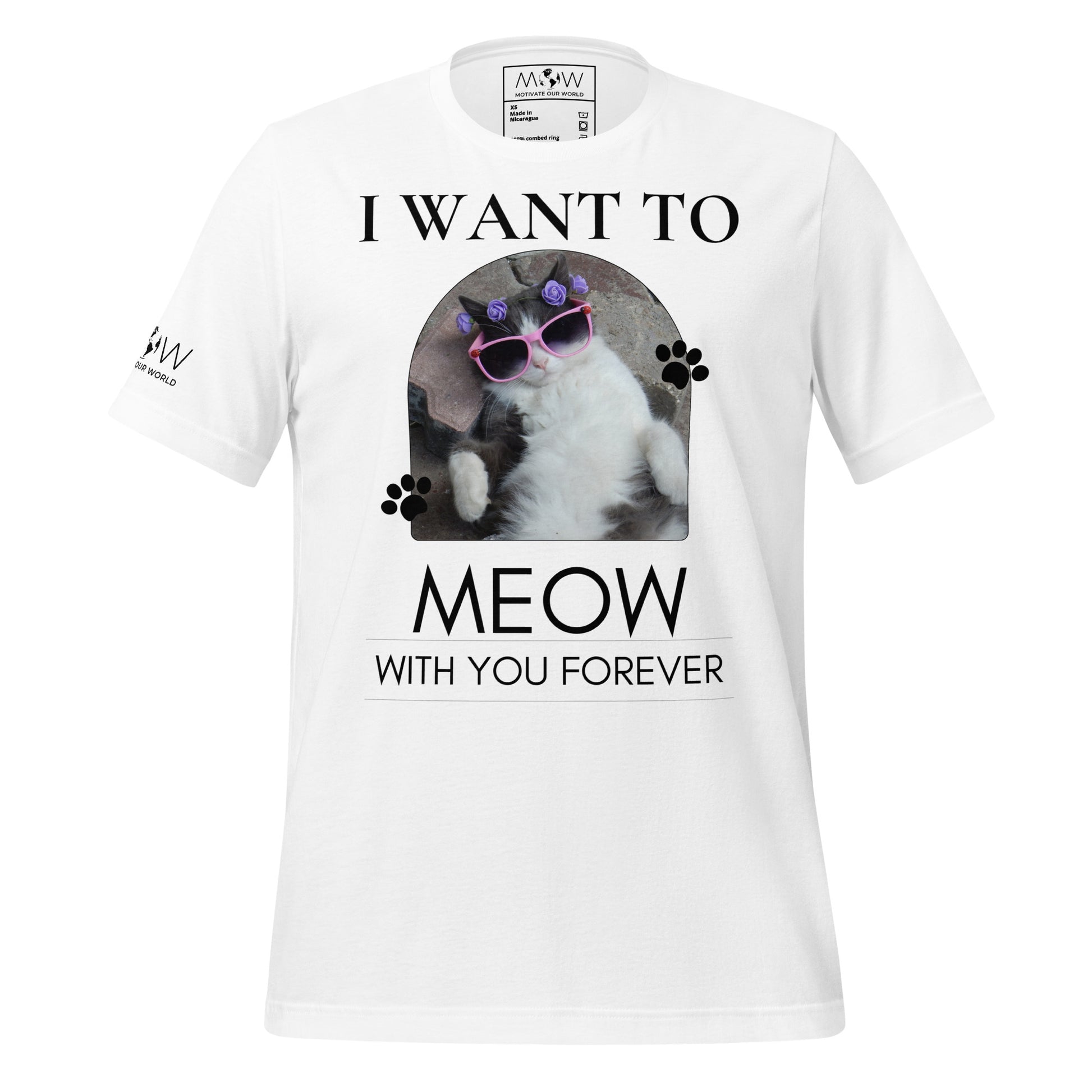 I Want to Meow with You White Motivational Men's T-Shirt