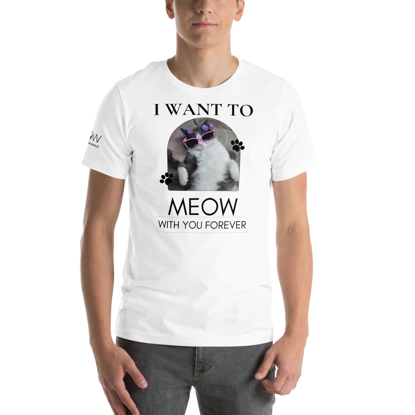 I Want to Meow with You White Motivational Men's T-Shirt