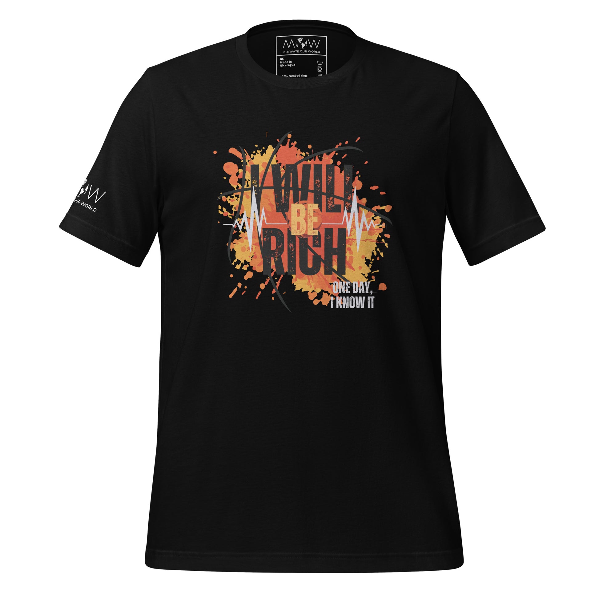 I Will Be Rich One Day II Men's Motivational Black T-Shirt