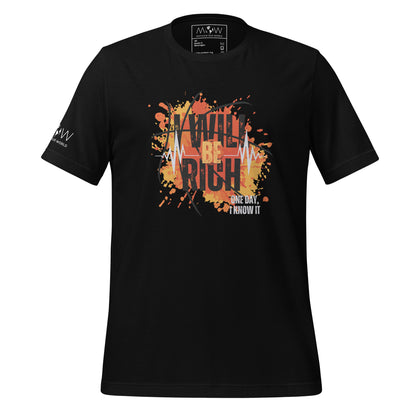 I Will Be Rich One Day II Men's Motivational Black T-Shirt