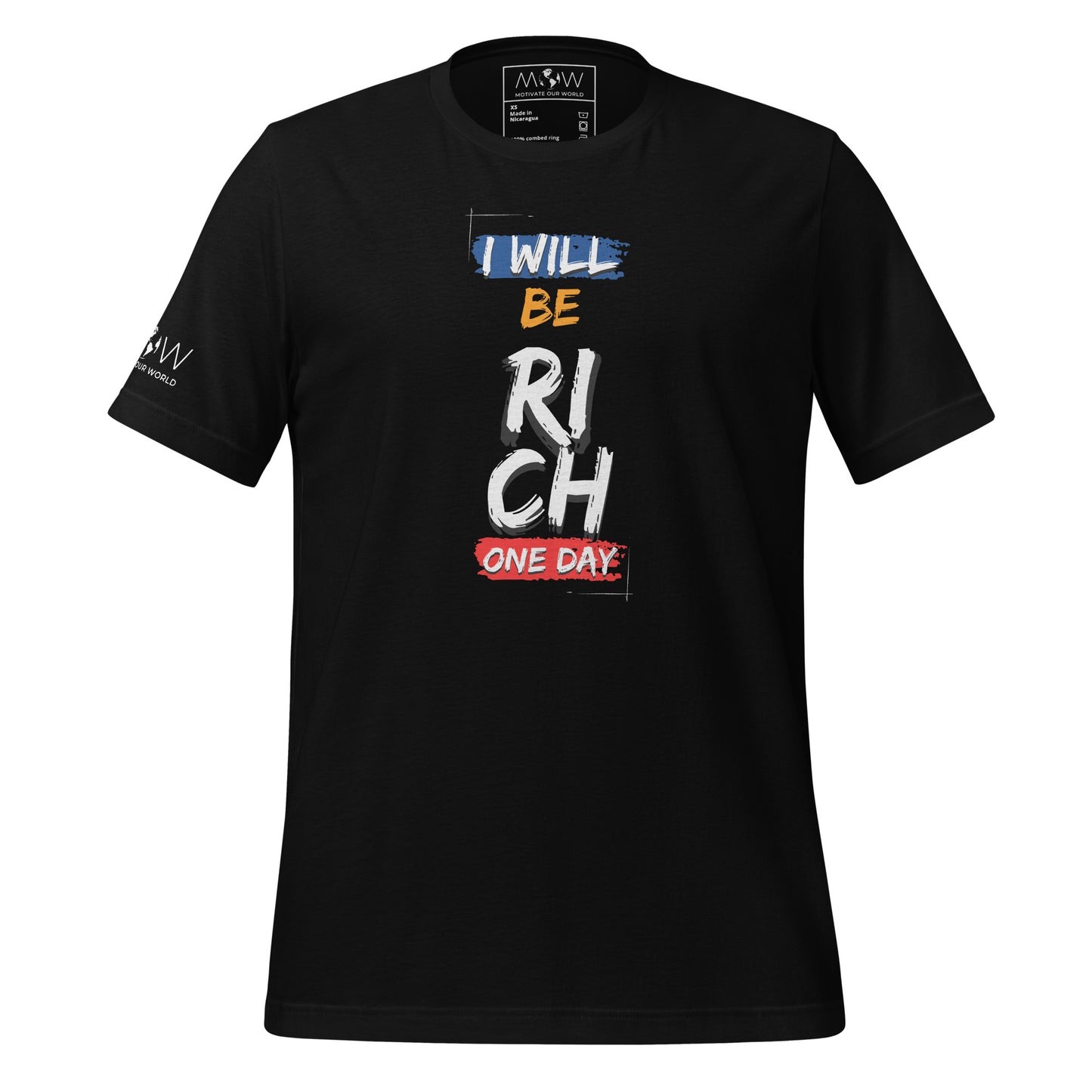 I Will Be Rich One Day Men's Motivational Black T-Shirt