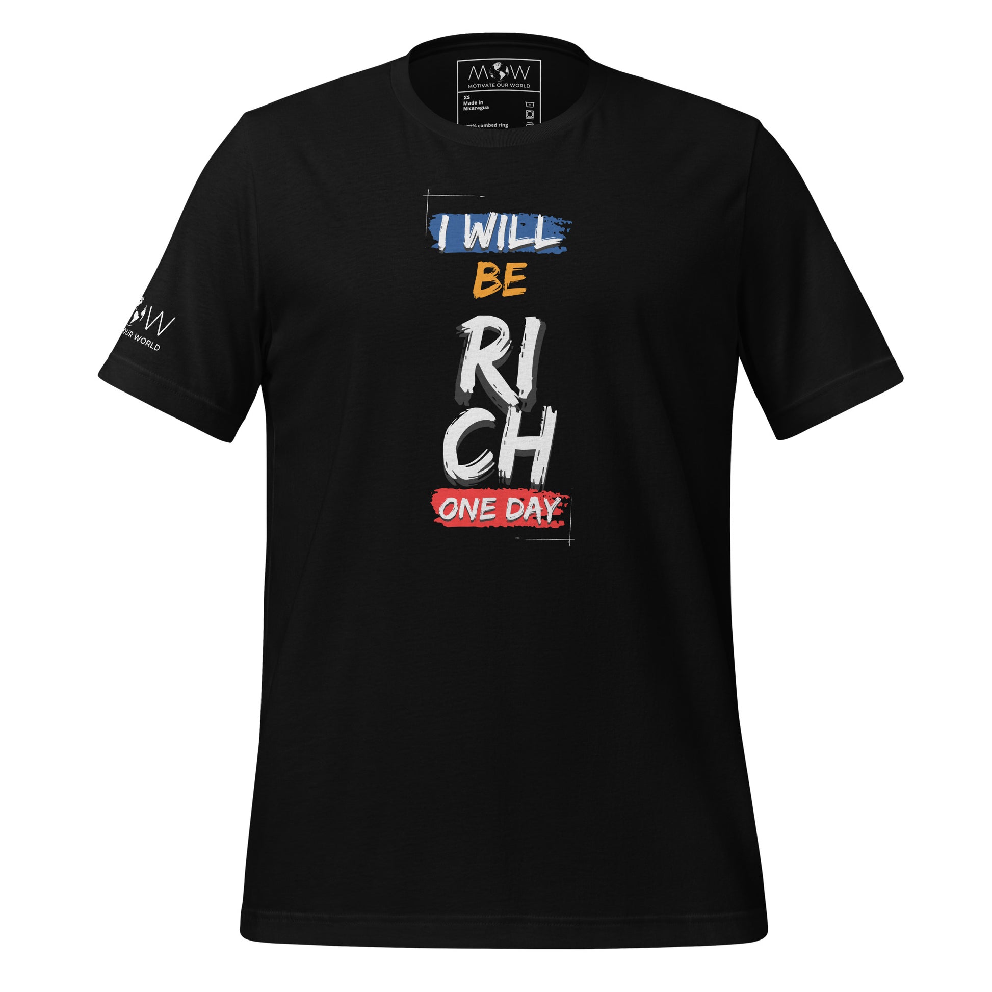 I Will Be Rich One Day Men's Motivational Black T-Shirt