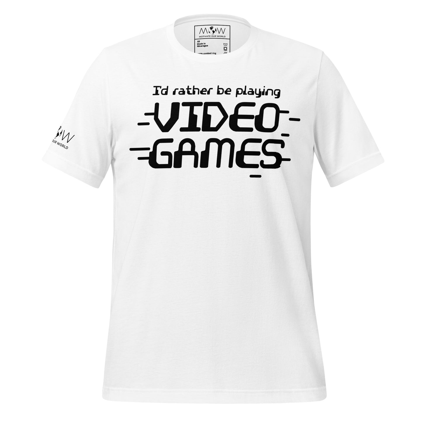 I'd Rather Be Playing Games White Motivational Men's T-Shirt