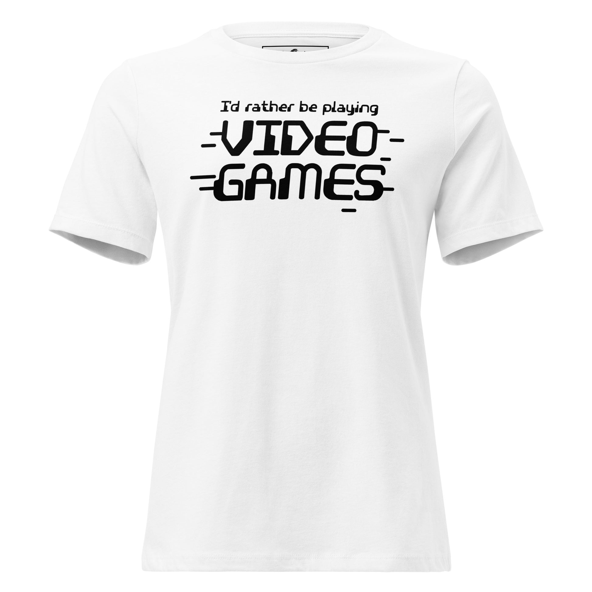 I'd Rather Be Playing Games White Motivational Women’s T-Shirt