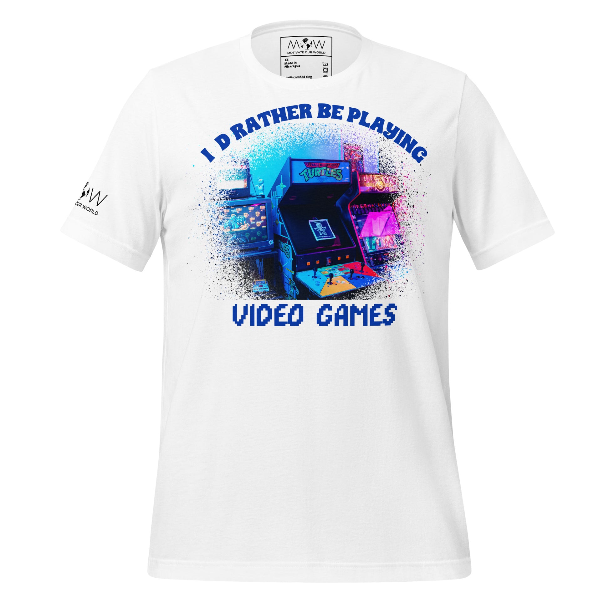 I'd Rather Be Playing Video Games- Arcade White Motivational Men's T-Shirt