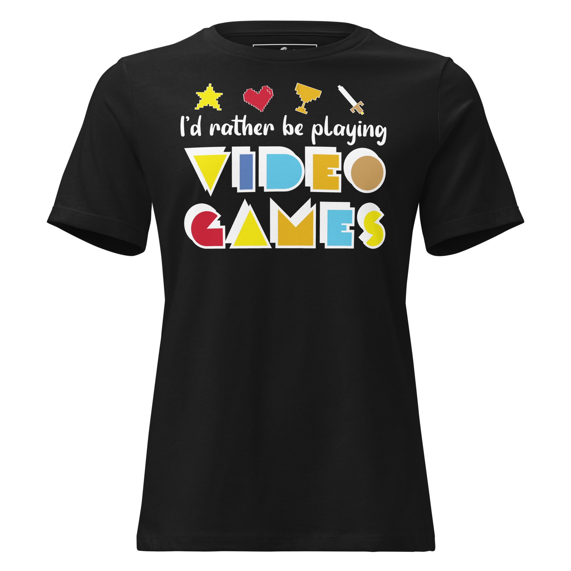 I'd Rather Be Playing Video Games - Gaming Controller Black Motivational Women’s T-Shirt
