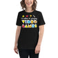 I'd Rather Be Playing Video Games - Gaming Controller Black Motivational Women’s T-Shirt Lifestyle