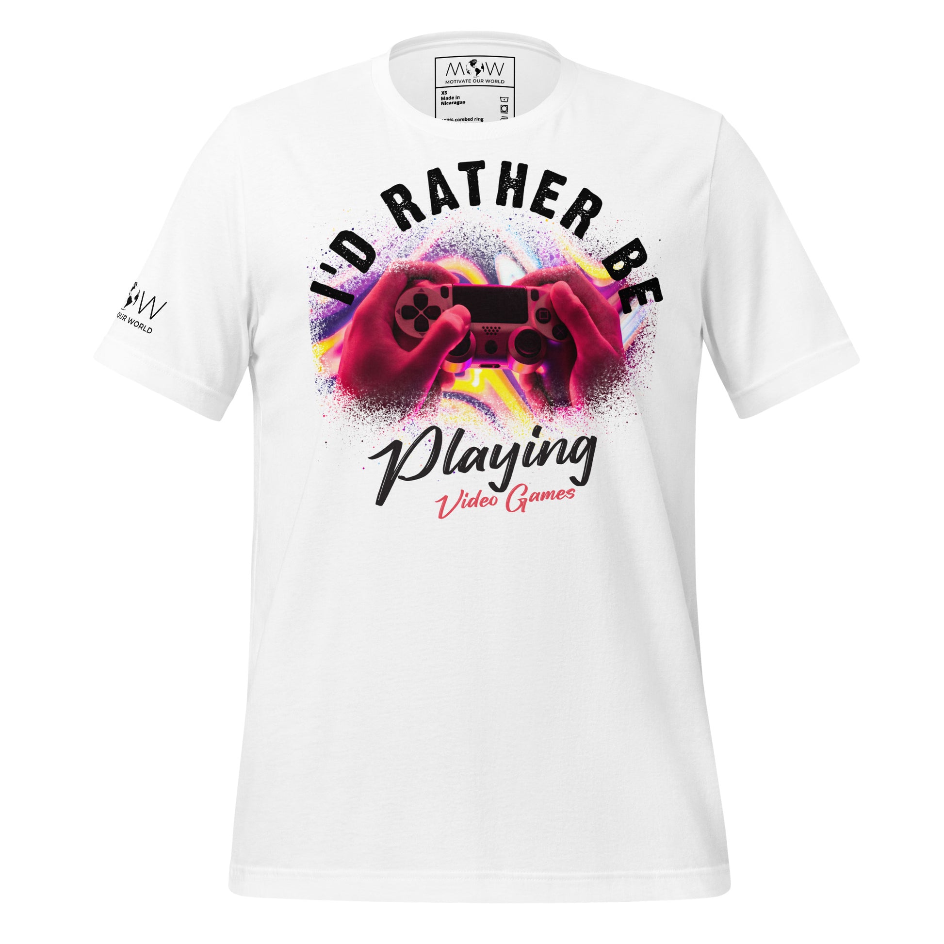 I'd Rather Be Playing Video Games - Gaming Controller White Motivational Men's T-Shirt