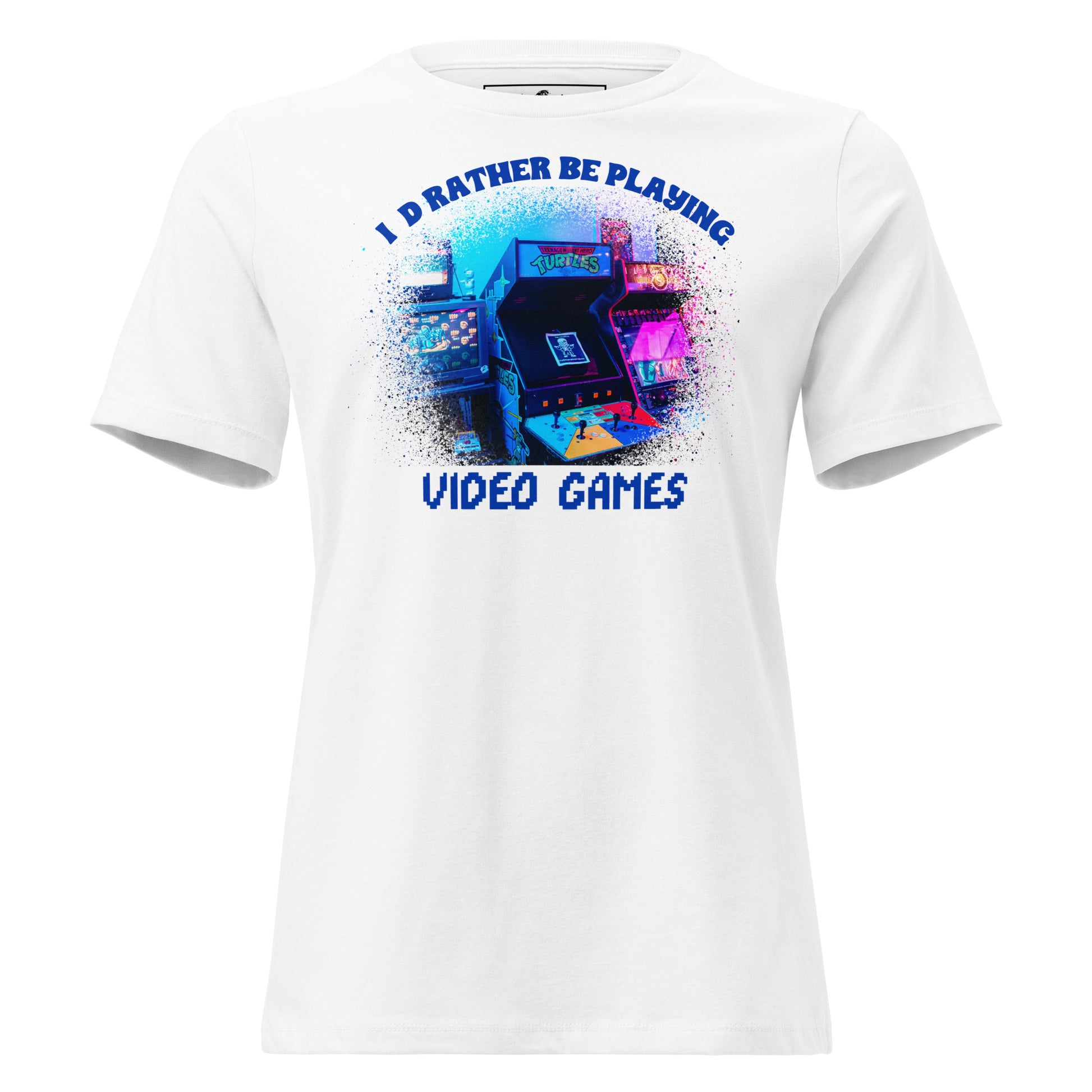 I'd Rather Be Playing Video Games - Pixel Icon White Motivational Women’s T-Shirt