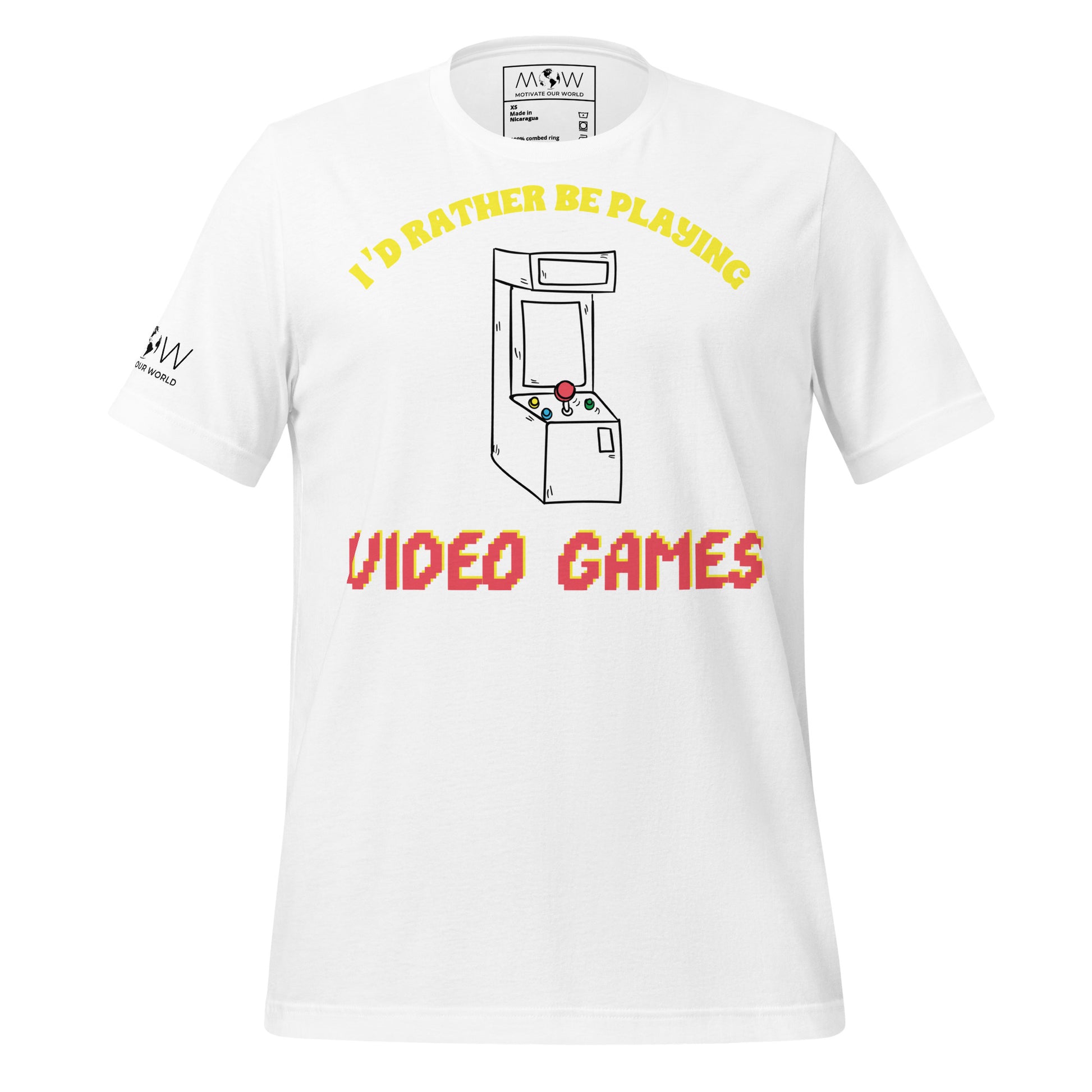 I'd Rather Be Playing Video Games - Retro Arcade White Motivational Men's T-Shirt