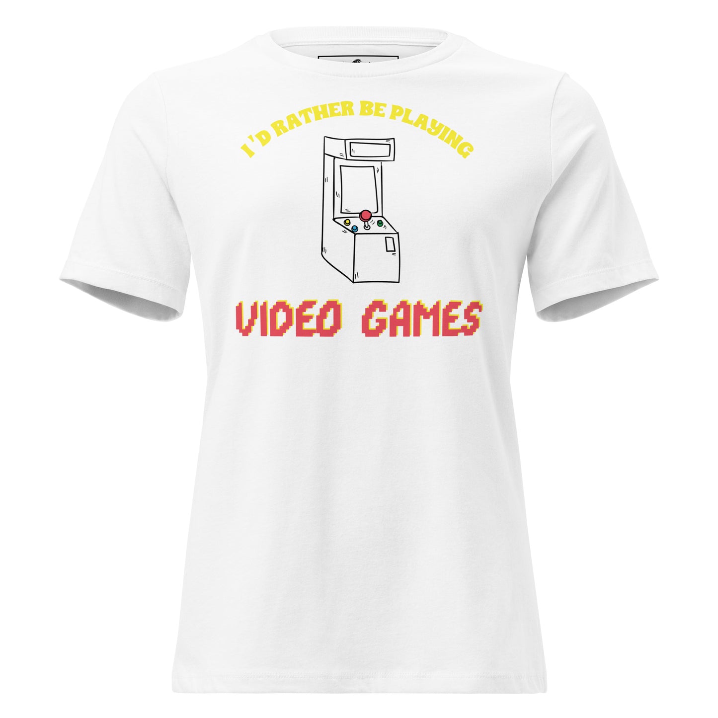 I'd Rather Be Playing Video Games - Retro Arcade White Motivational Women’s T-Shirt