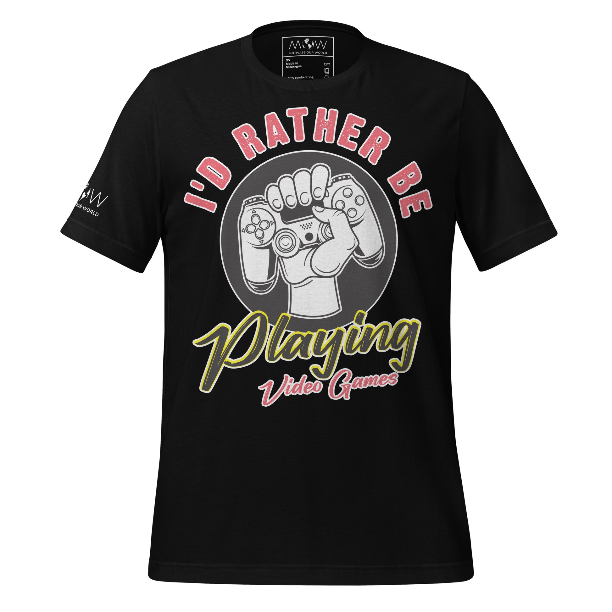 I'd Rather Be Playing Video Games Black Motivational Men's T-Shirt