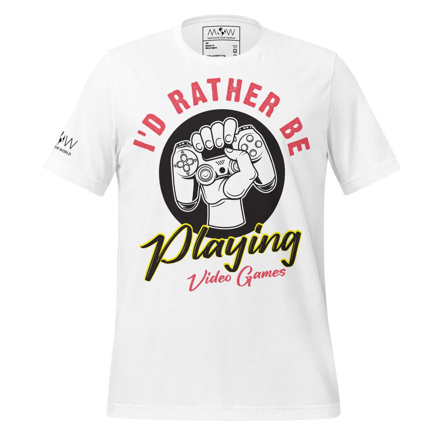 I'd Rather Be Playing Video Games White Motivational Men's T-Shirt
