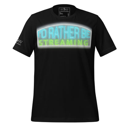 “I'd Rather Be Streaming” Black Motivational Men's T-Shirt