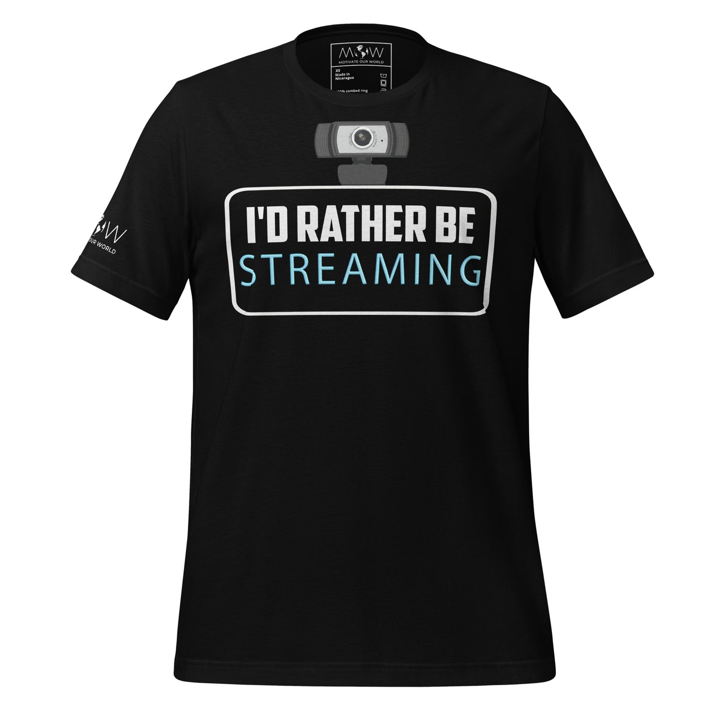 I'd Rather Be Streaming – Funny Webcam Gamer Design Black Motivational Men's T-Shirt