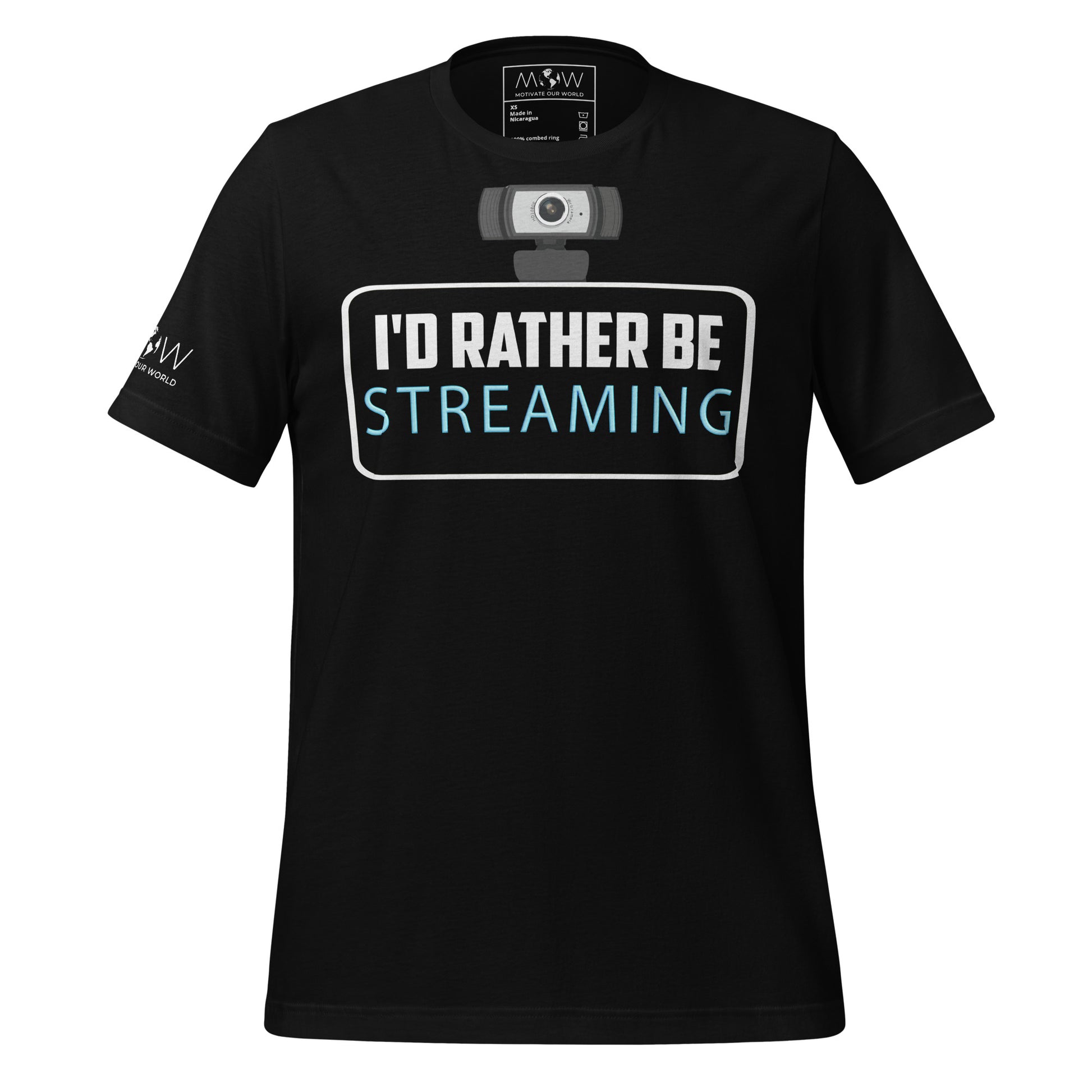 I'd Rather Be Streaming – Funny Webcam Gamer Design Black Motivational Men's T-Shirt