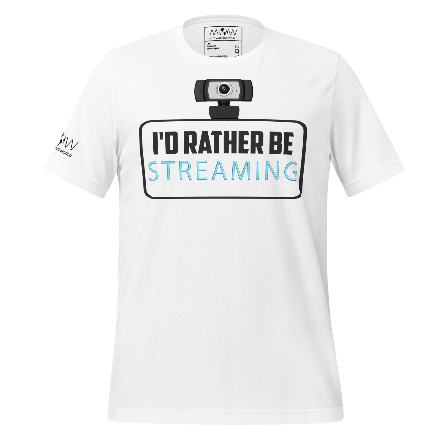 I'd Rather Be Streaming – Funny Webcam Gamer Design White Motivational Men's T-Shirt