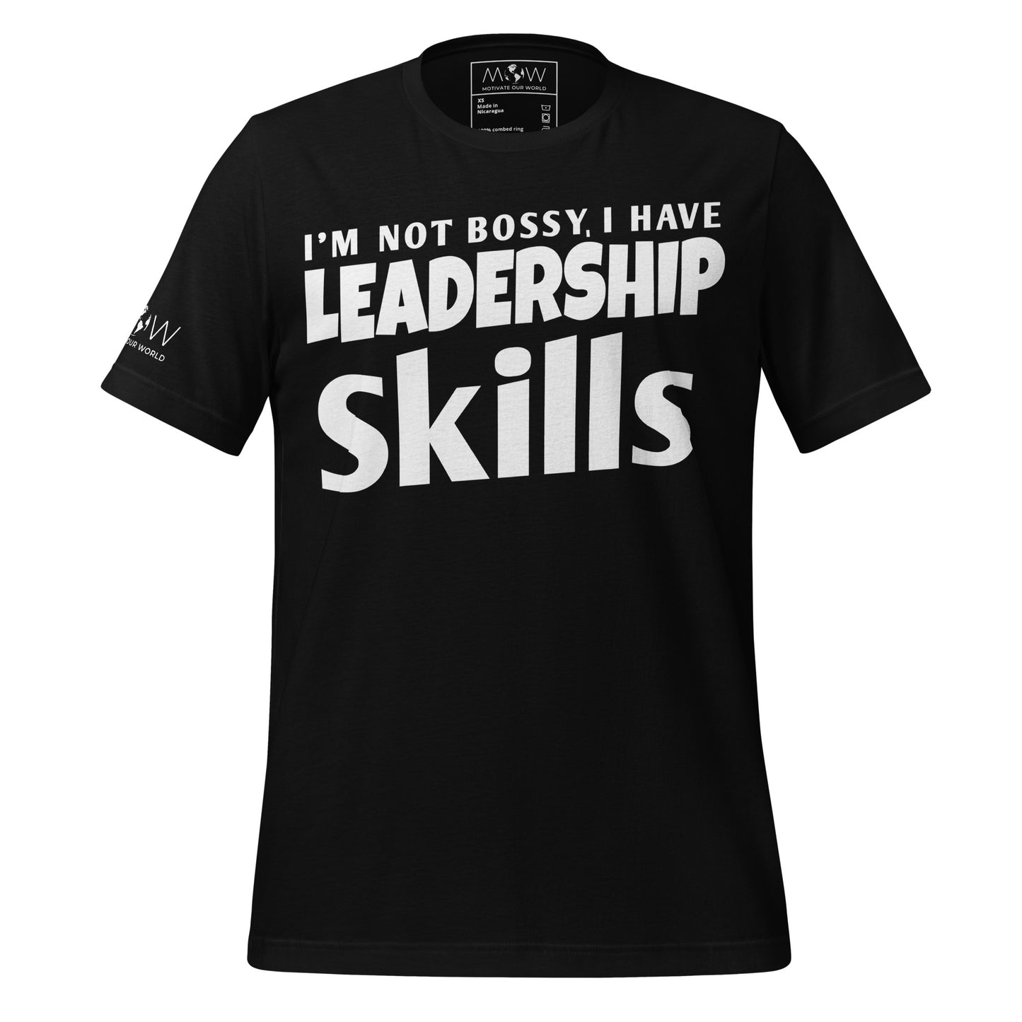 I’m Not Bossy, I Have Leadership Skills – Bold Wave Edition Black Motivational Men's T-Shirt