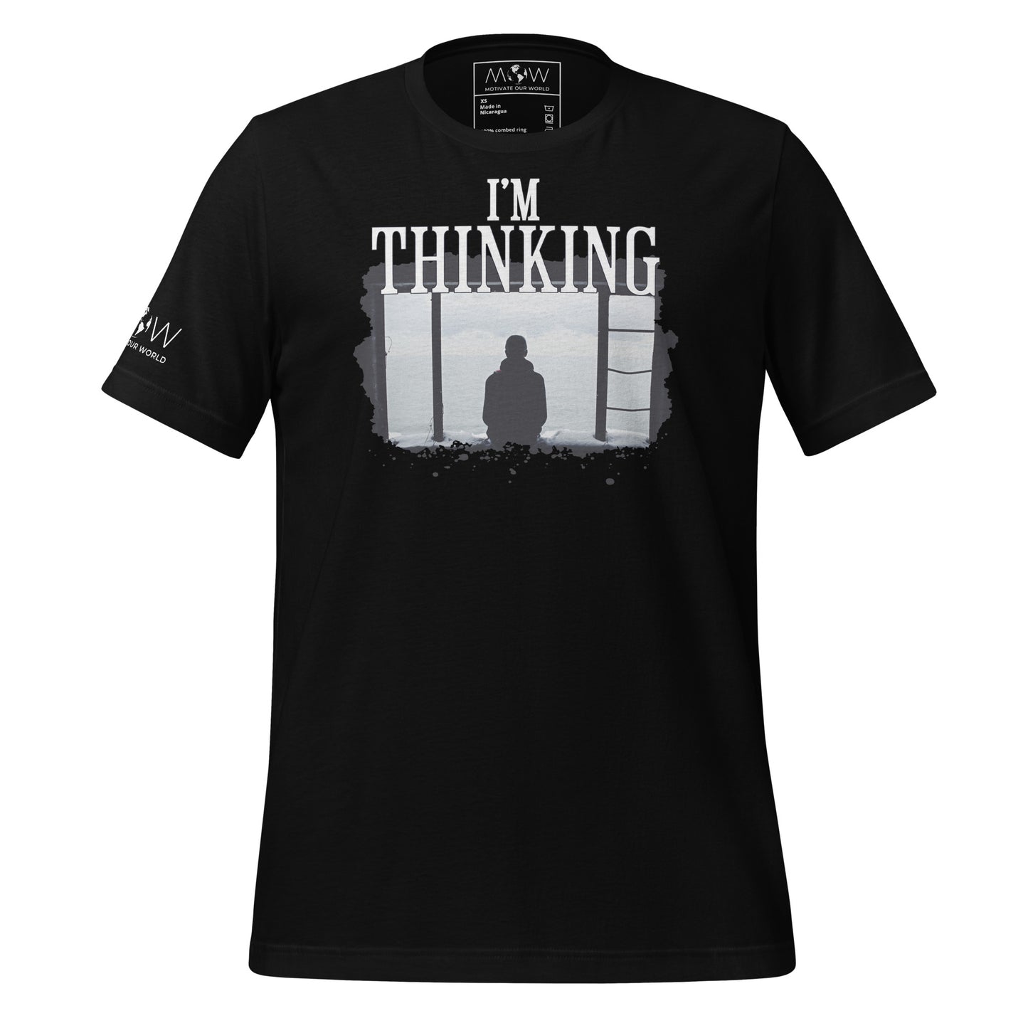 I’m Thinking... Contemplating By The Water Black Motivational Men's T-Shirt
