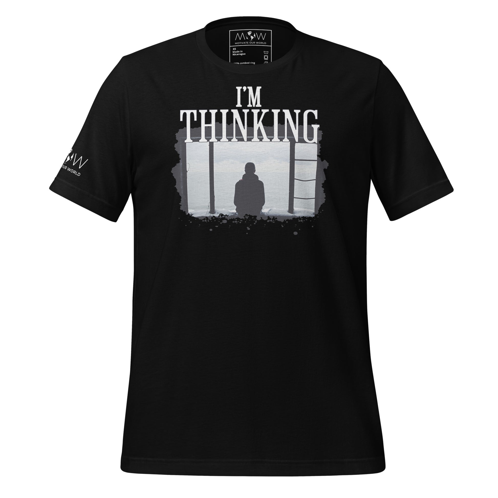 I’m Thinking... Contemplating By The Water Black Motivational Men's T-Shirt