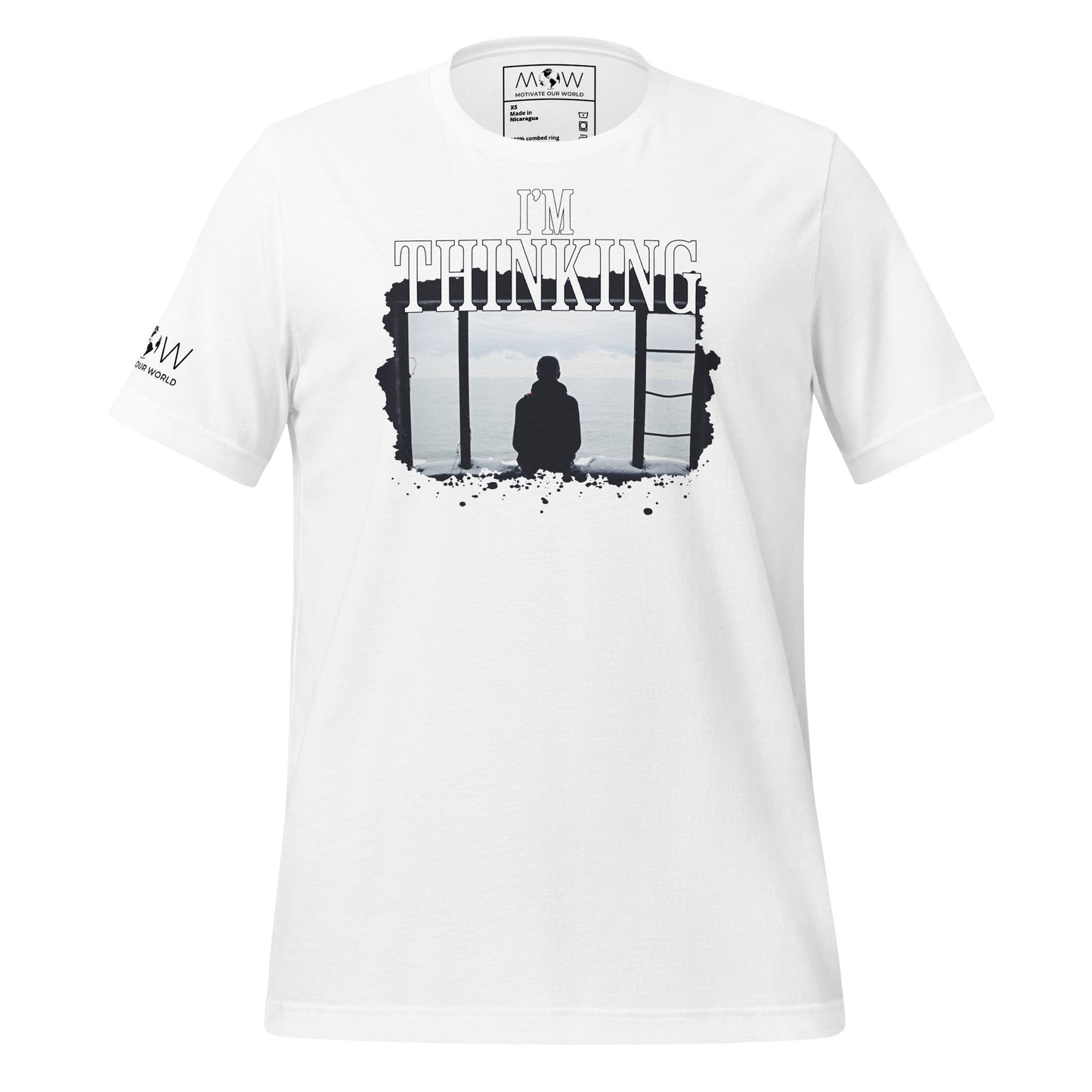 I’m Thinking... Contemplating By The Water White Motivational Men's T-Shirt
