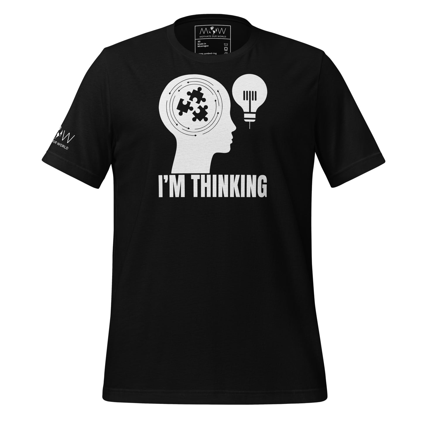 I'm Thinking Lightbulb Black Motivational Men's T-Shirt