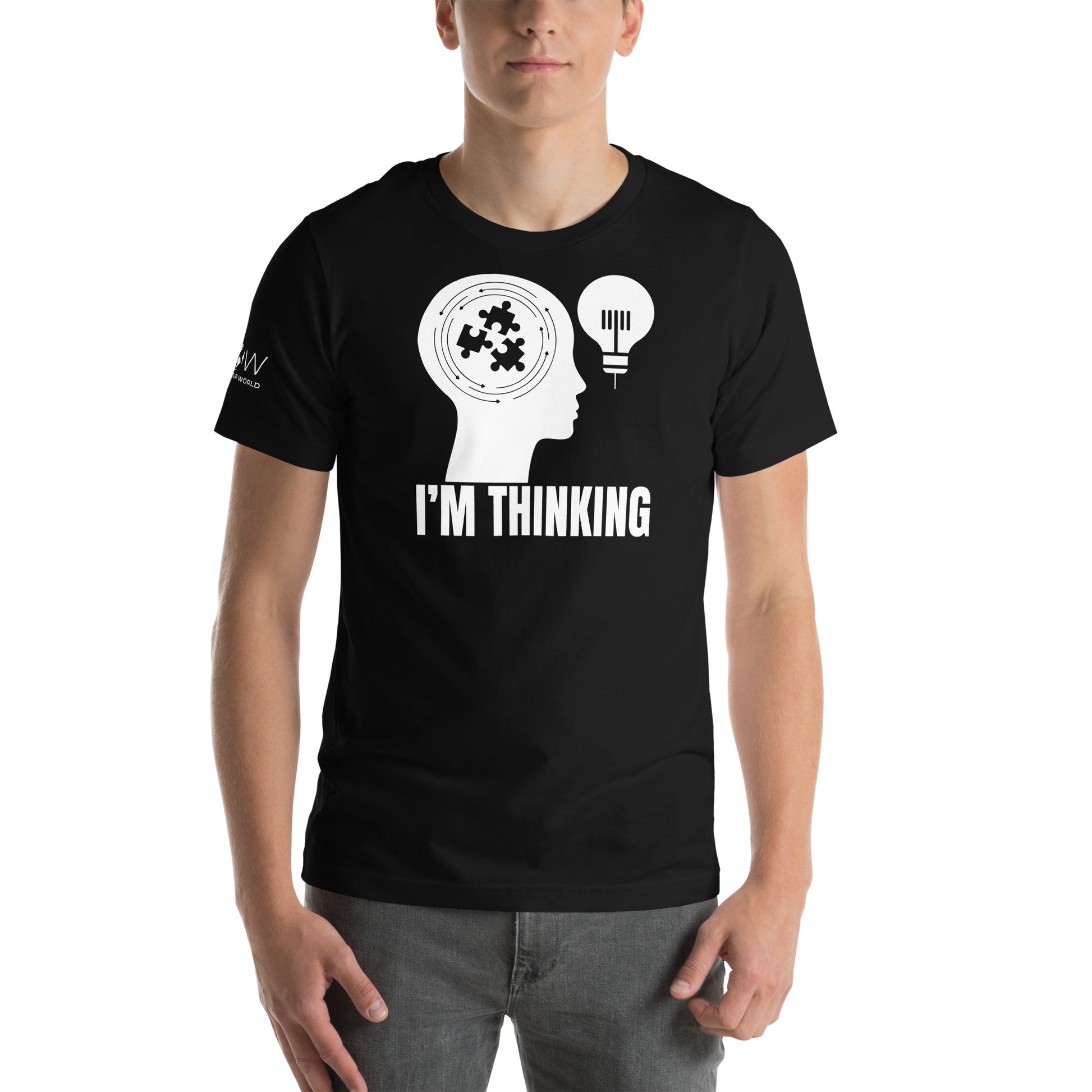 I'm Thinking Lightbulb Black Motivational Men's T-Shirt