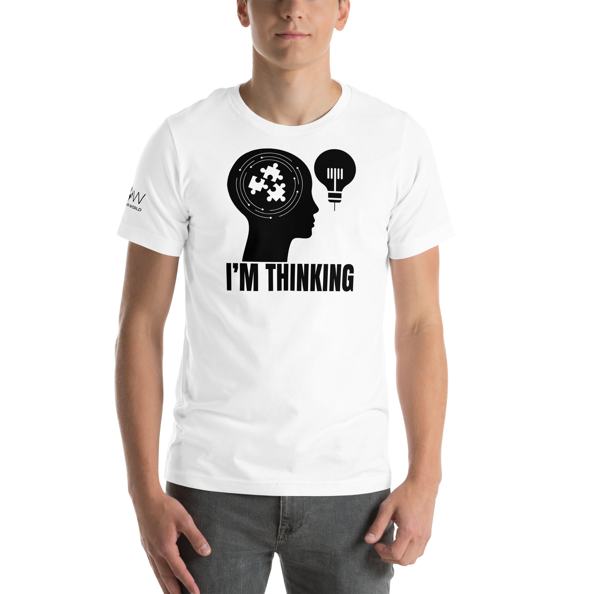 I'm Thinking Lightbulb White Motivational Men's T-Shirt