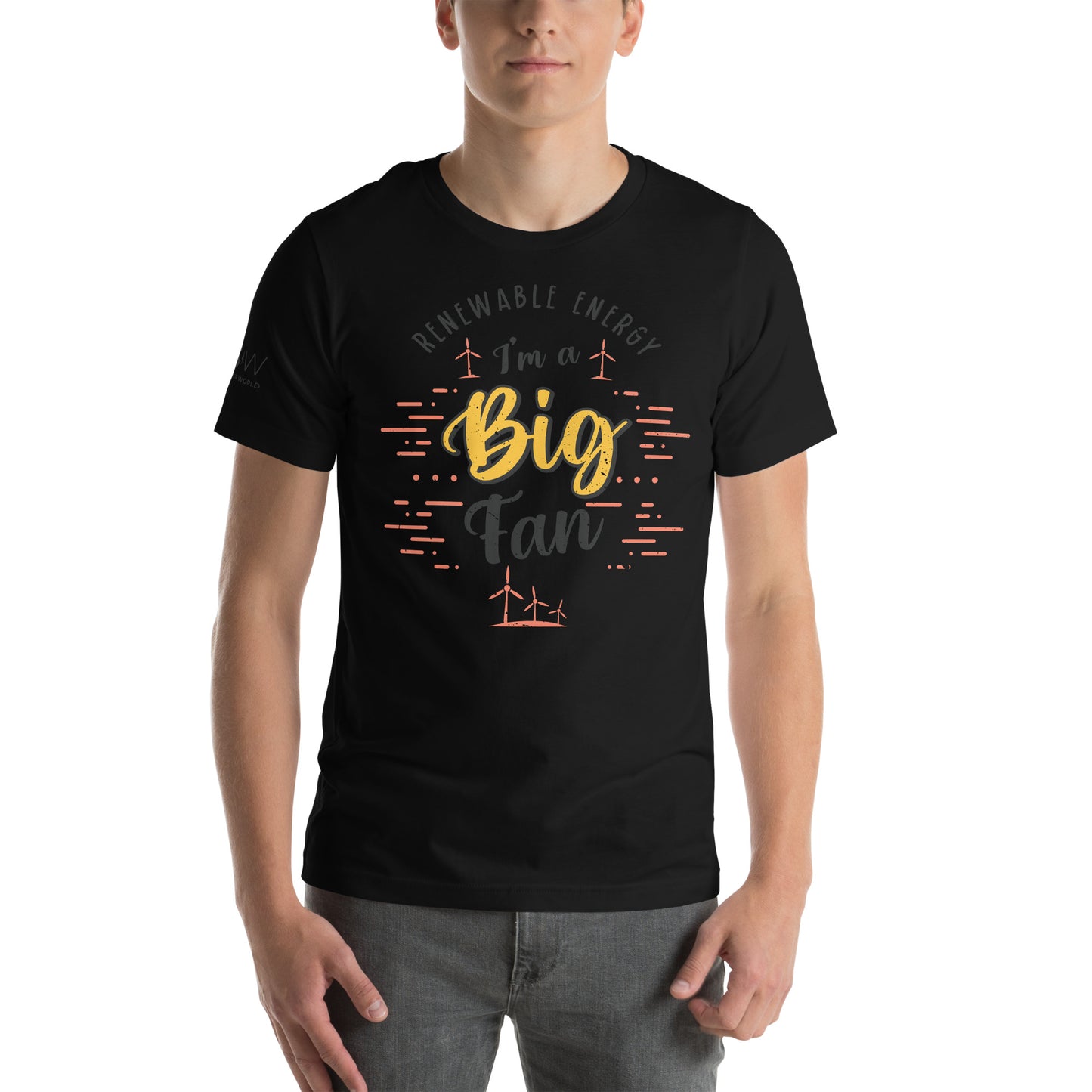 "I'm a Big Fan of Renewable Energy" Men's Motivational Black T-Shirt