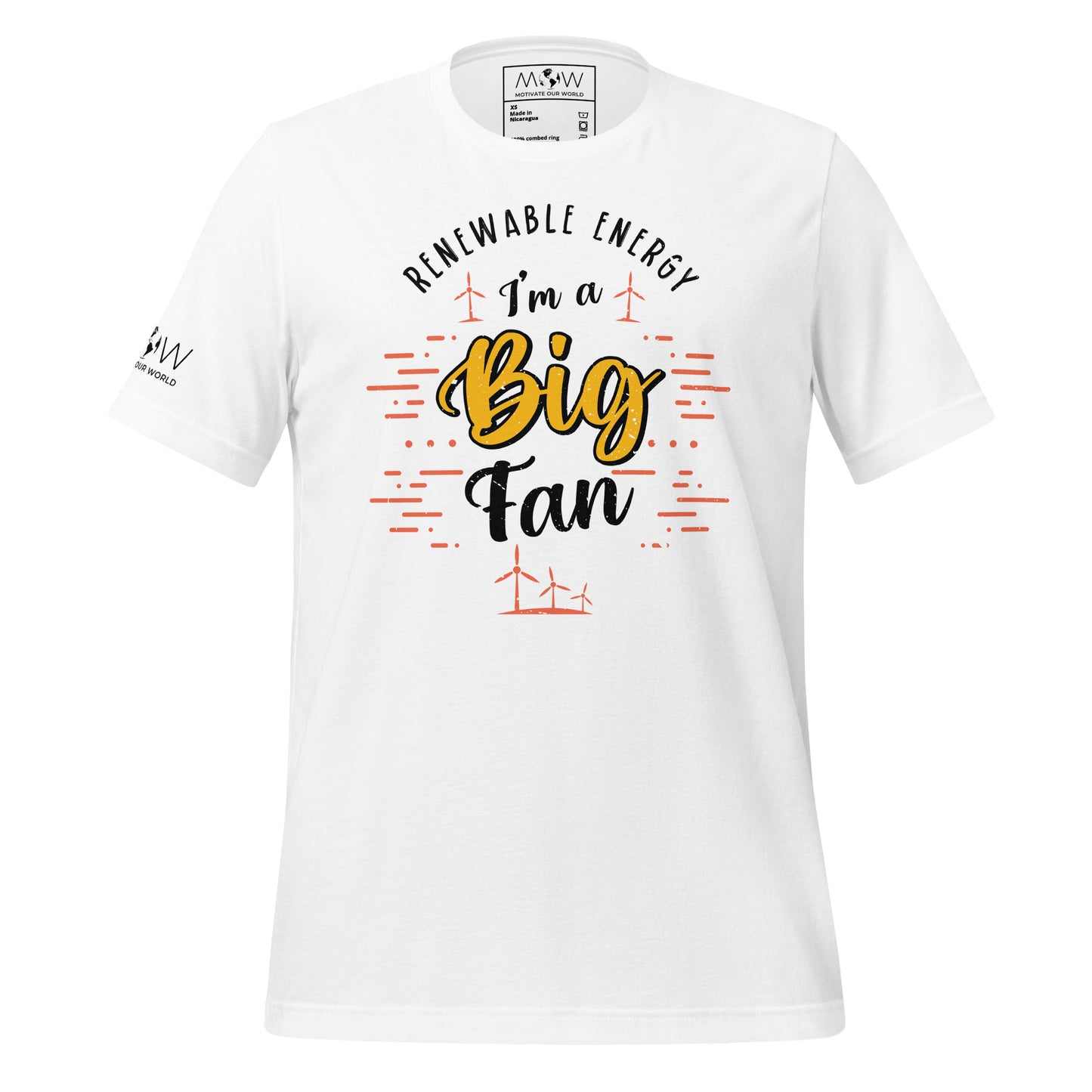 "I'm a Big Fan of Renewable Energy" Men's Motivational White T-Shirt