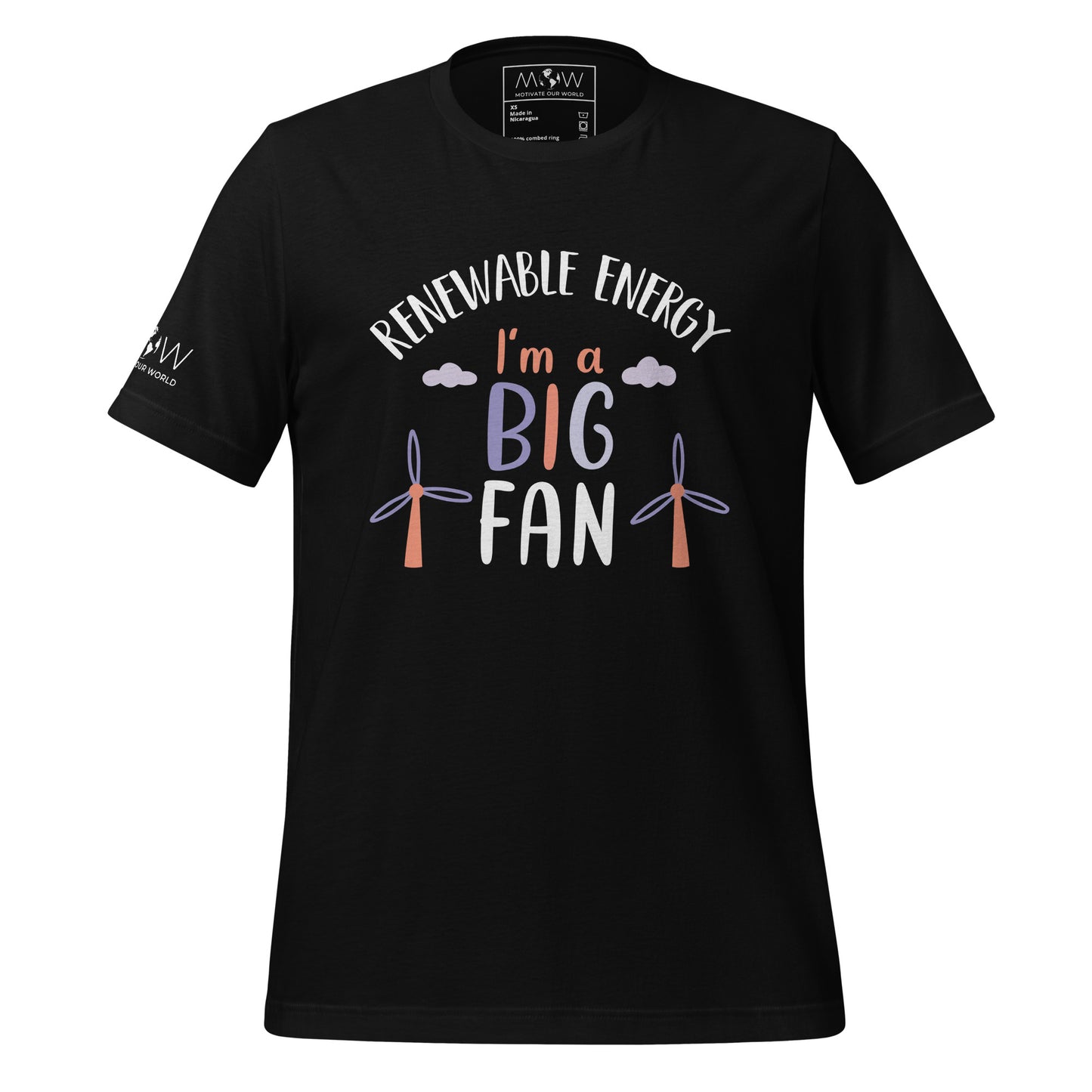 "I'm a Big Fan of Renewable Energy" Men's Motivational Black T-Shirt