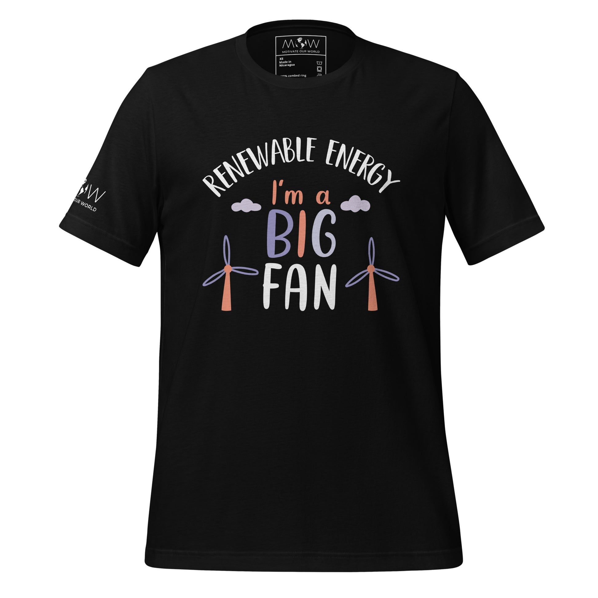 "I'm a Big Fan of Renewable Energy" Men's Motivational Black T-Shirt
