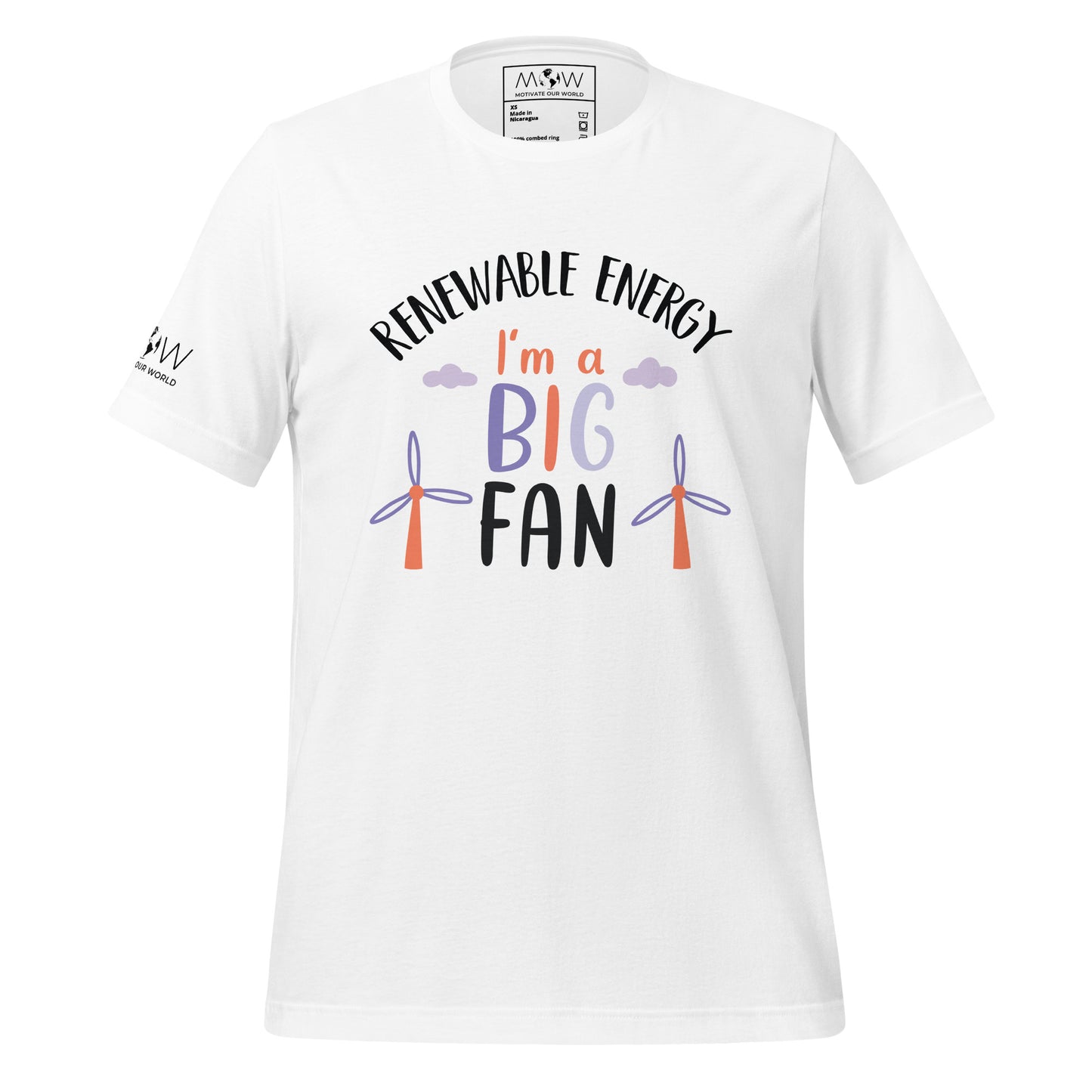 "I'm a Big Fan of Renewable Energy" Men's Motivational White T-Shirt