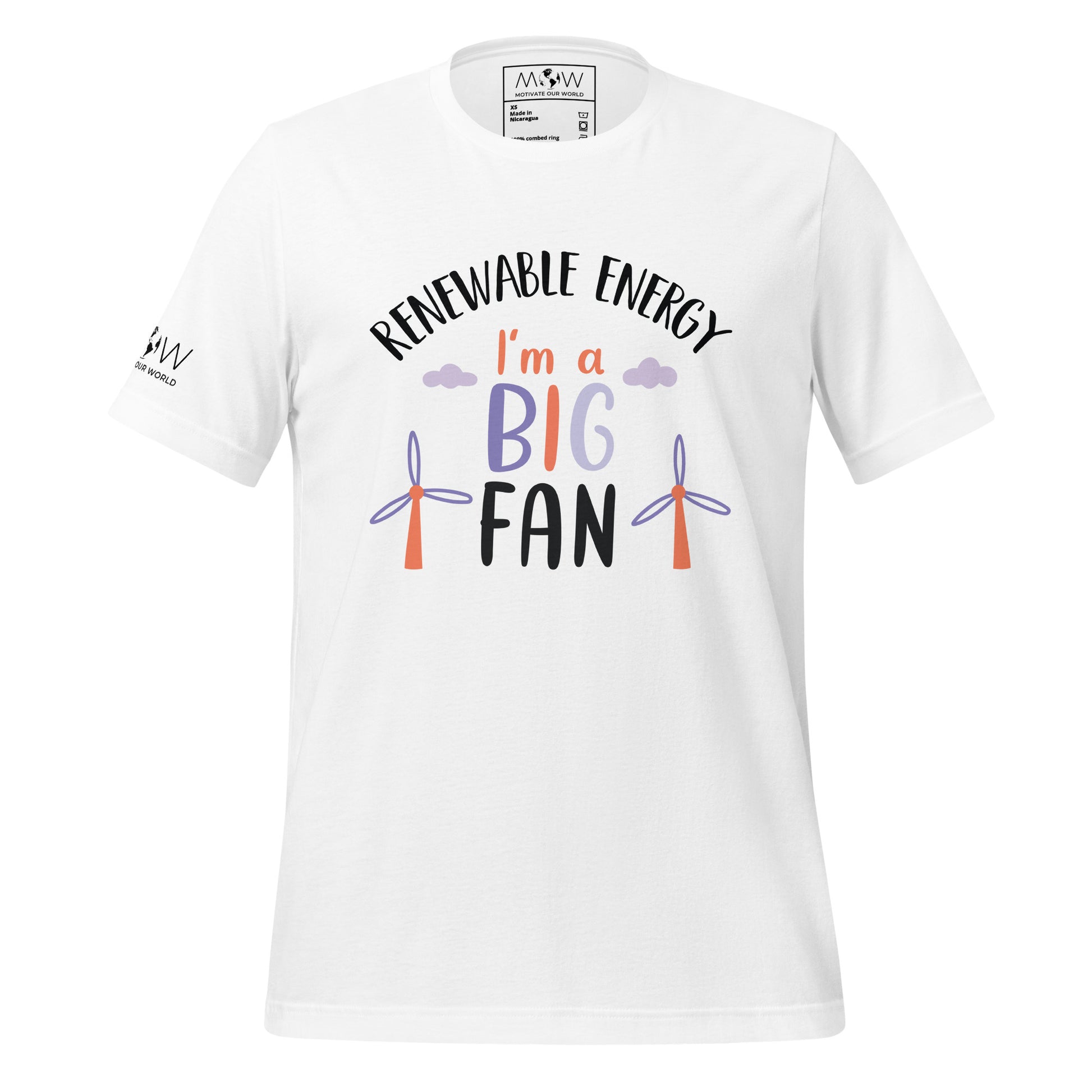 "I'm a Big Fan of Renewable Energy" Men's Motivational White T-Shirt