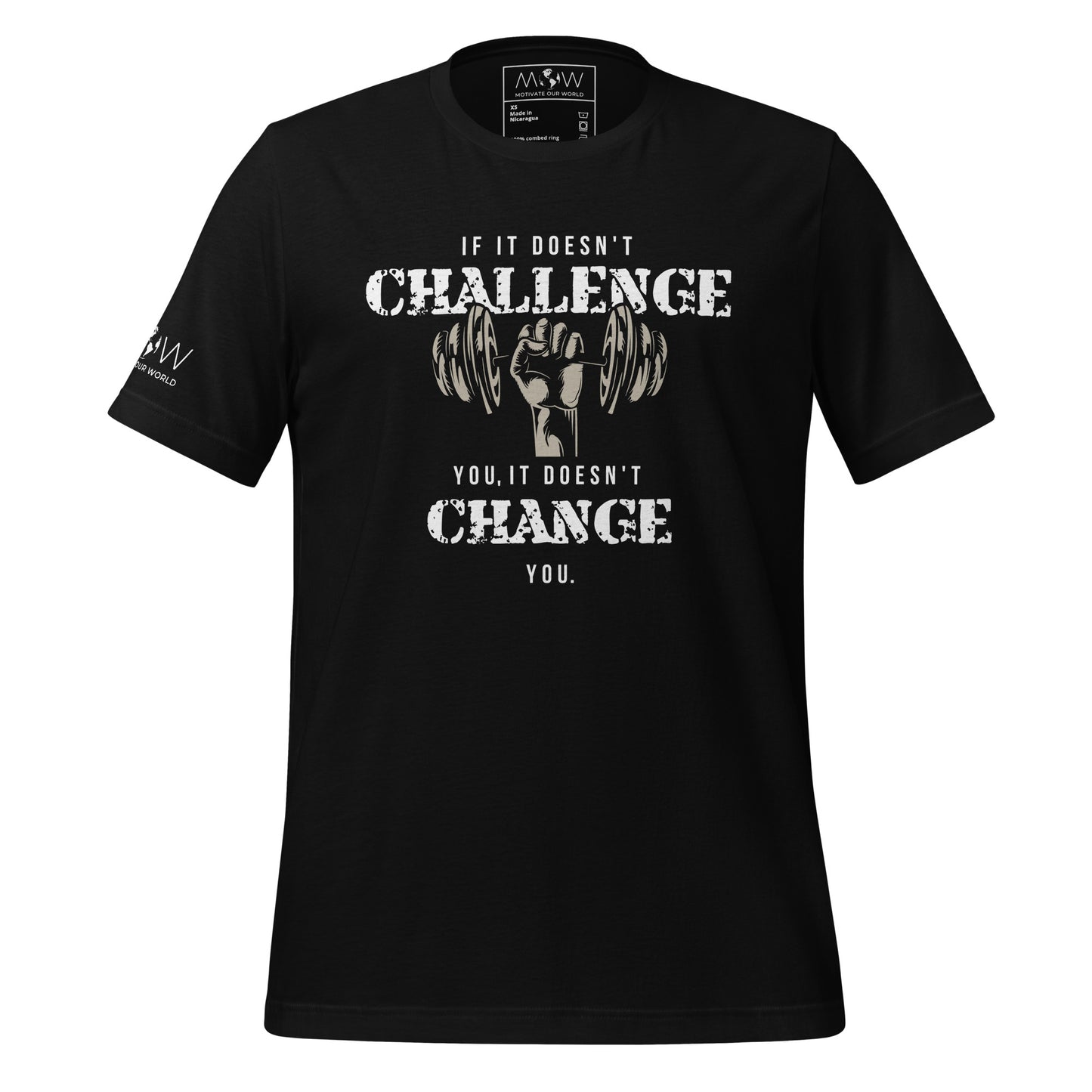 If It Doesn’t Challenge You, It Doesn’t Change You Men's Motivational Black T-Shirt