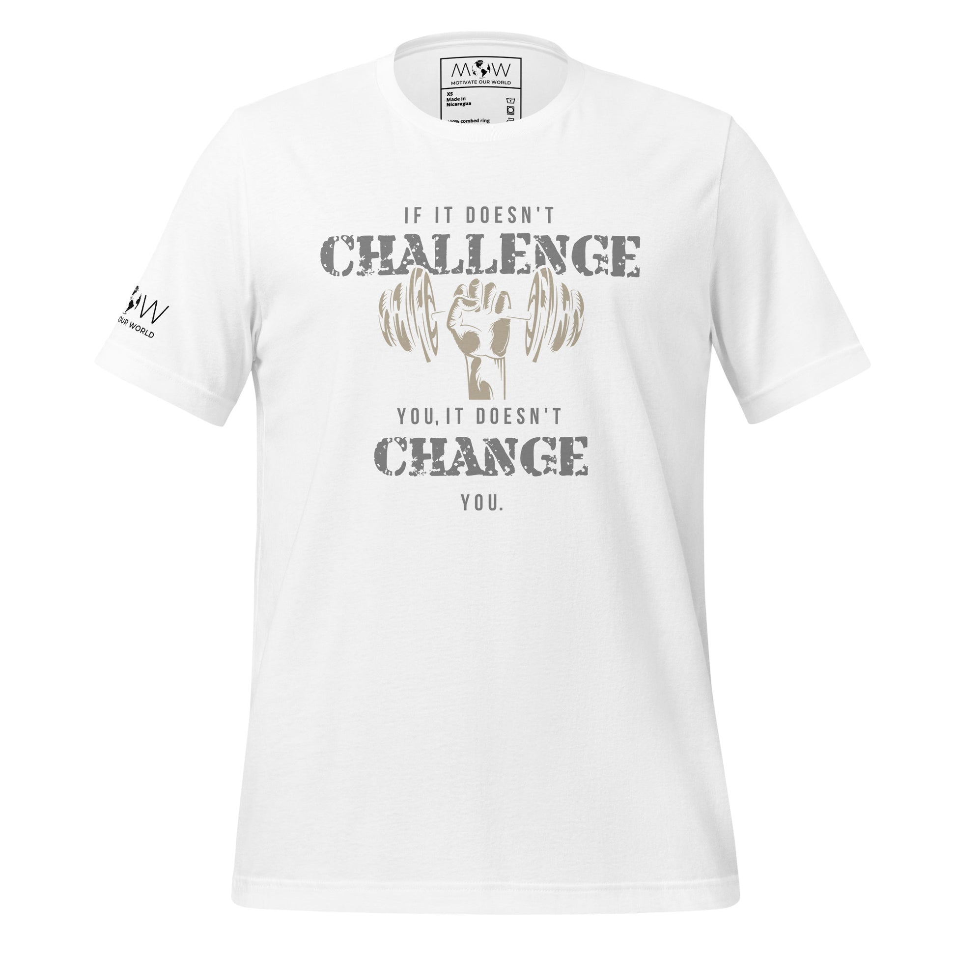 If It Doesn’t Challenge You, It Doesn’t Change You Men's Motivational White T-Shirt