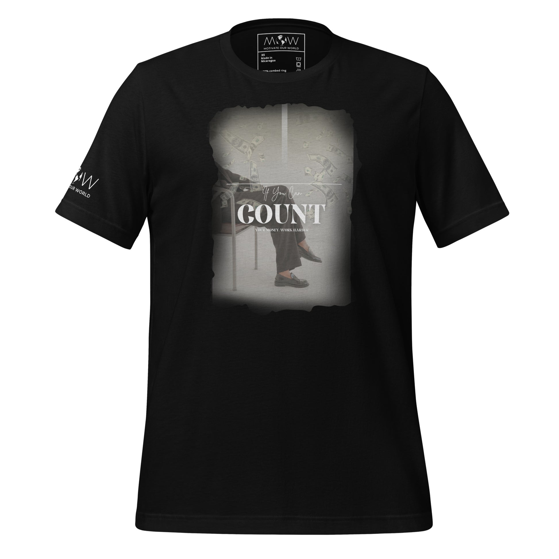 If You Can Count Your Money Work Harder II Men's Motivational Black T-Shirt
