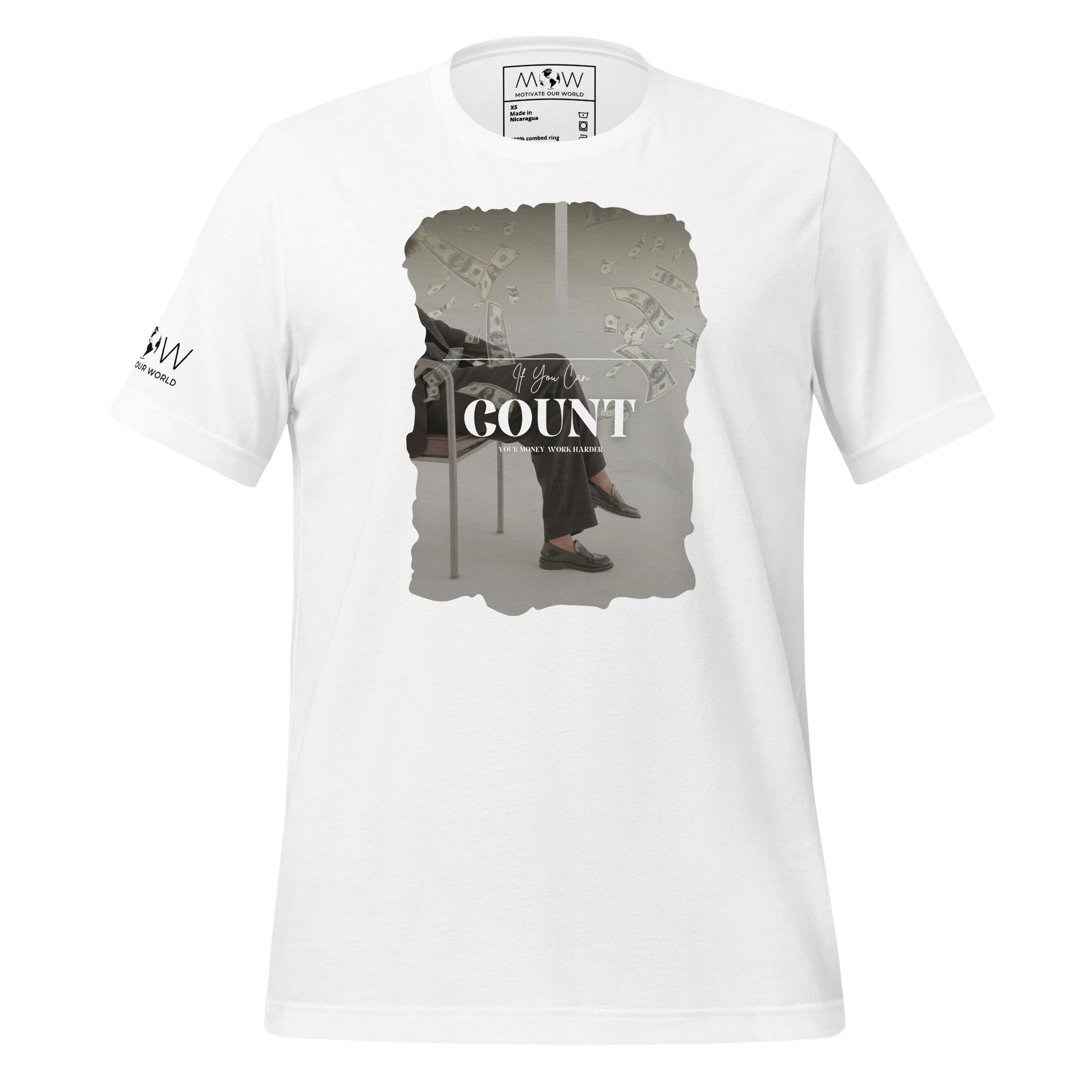 If You Can Count Your Money Work Harder II Men's Motivational White T-Shirt