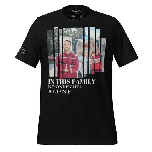 In This Family No One Fights Alone - EMS Unity Edition Black Motivational Men's T-Shirt
