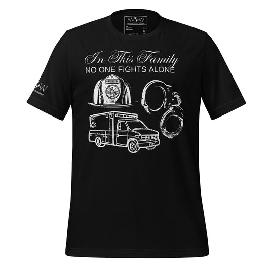 In This Family No One Fights Alone - Vintage Edition Black Motivational Men's T-Shirt